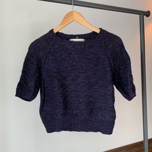 Trina Turk cropped navy sweater